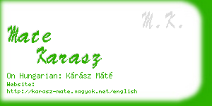 mate karasz business card
